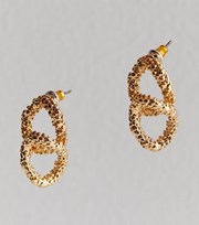 New Look Gold Textured Chain Link Earrings